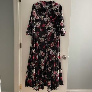 Torrid floral maxi shirt dress